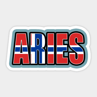 Aries Norwegian Horoscope Heritage DNA Flag Sticker